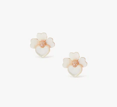 Kate Spade Precious Pansy Studs In White