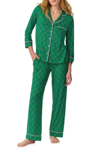 Kate Spade Print Crop Pajamas In Green