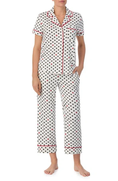 Kate Spade Print Crop Pyjamas In Ladybug Dot