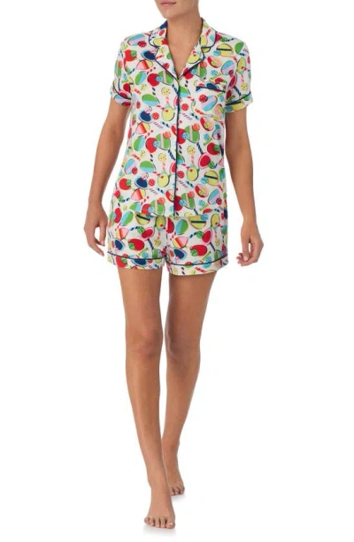 Kate Spade Print Short Pajamas In White Floral