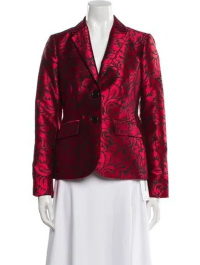 Pre-owned Kate Spade Printed Blazer In Red