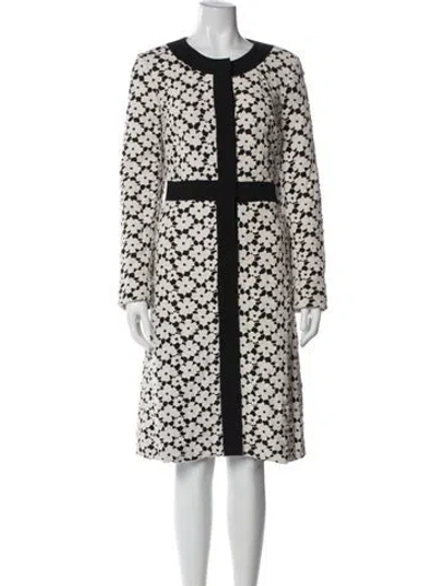 Pre-owned Kate Spade Printed Coat In White