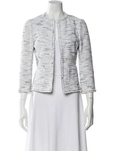 Pre-owned Kate Spade Printed Coat In White
