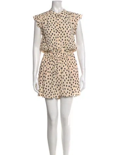 Pre-owned Kate Spade Printed Crew Neck Romper In Neutral