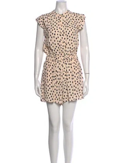 Pre-owned Kate Spade Printed Crew Neck Romper In Neutral