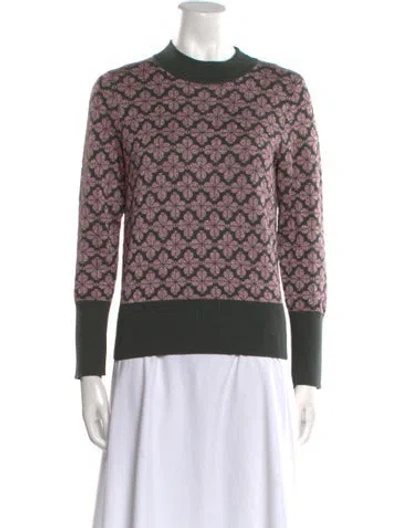 Pre-owned Kate Spade Printed Crew Neck Sweater In Multi