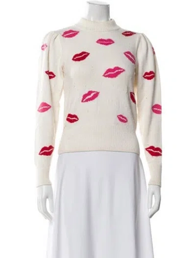 Pre-owned Kate Spade Printed Crew Neck Sweater In Neutral
