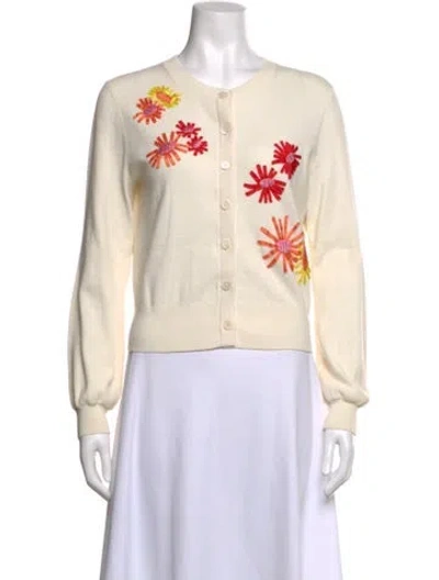 Pre-owned Kate Spade Printed Crew Neck Sweater In Neutrals