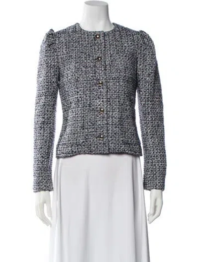 Pre-owned Kate Spade Printed Evening Jacket In Blue