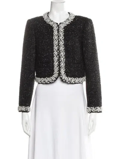 Pre-owned Kate Spade Printed Evening Jacket W/ Tags In Black