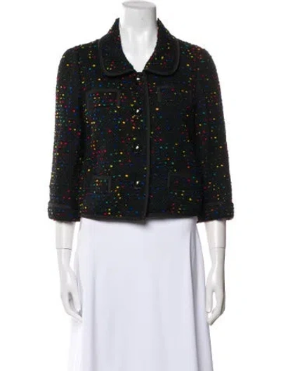 Pre-owned Kate Spade Printed Jacket In Black
