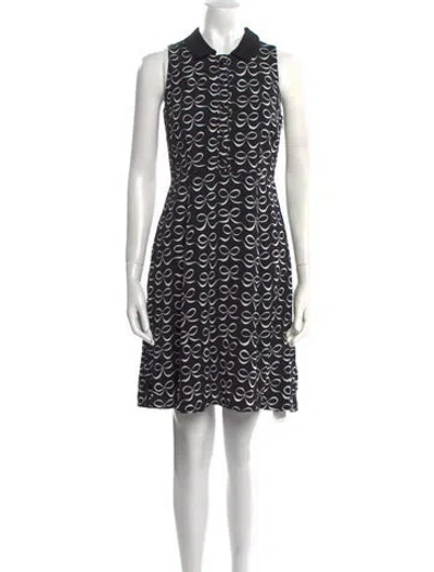 Pre-owned Kate Spade Printed Knee-length Dress In Black