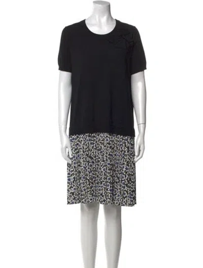 Pre-owned Kate Spade Printed Knee-length Dress In Black