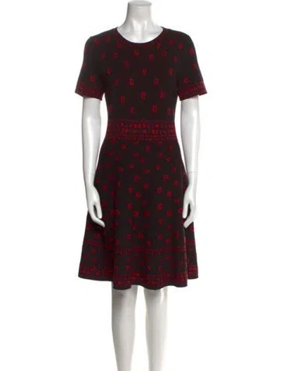 Pre-owned Kate Spade Printed Knee-length Dress In Black