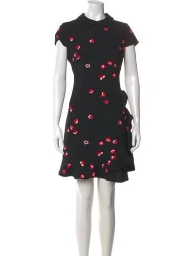 Pre-owned Kate Spade Printed Knee-length Dress In Black