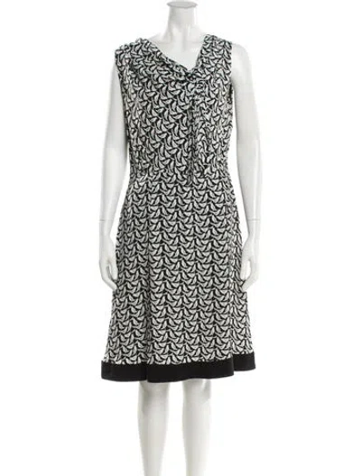 Pre-owned Kate Spade Printed Knee-length Dress In Black