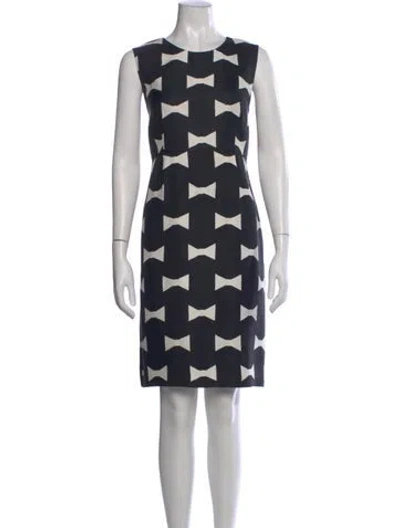 Pre-owned Kate Spade Printed Knee-length Dress In Black