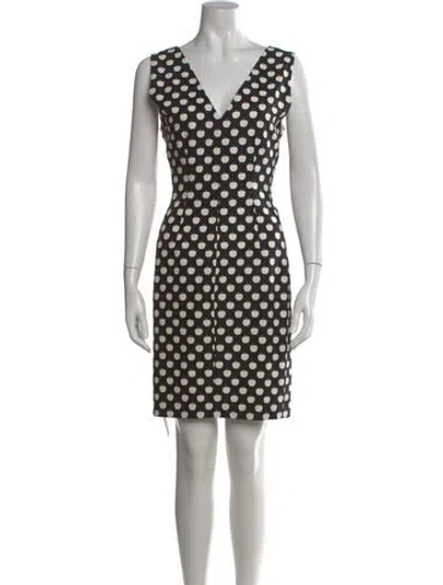 Pre-owned Kate Spade Printed Knee-length Dress In Black