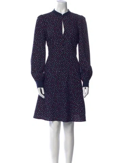 Pre-owned Kate Spade Printed Knee-length Dress In Blue