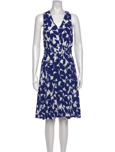 Pre-owned Kate Spade Printed Knee-length Dress In Blue