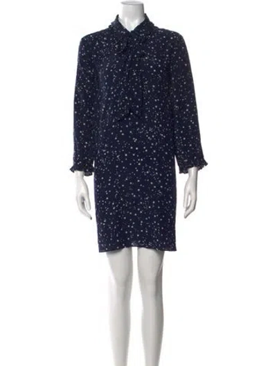 Pre-owned Kate Spade Printed Knee-length Dress In Blue