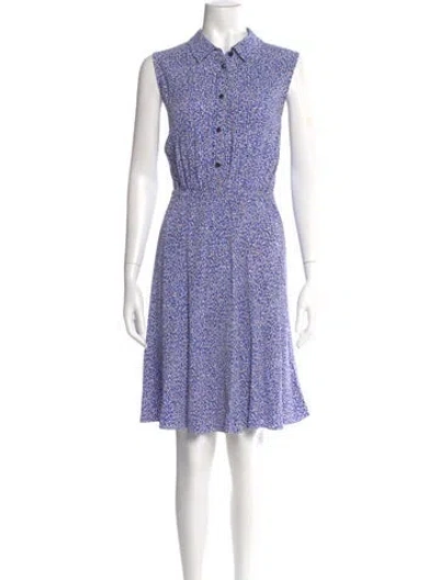 Pre-owned Kate Spade Printed Knee-length Dress In Blue