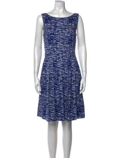 Pre-owned Kate Spade Printed Knee-length Dress In Blue