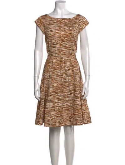 Pre-owned Kate Spade Printed Knee-length Dress In Neutral