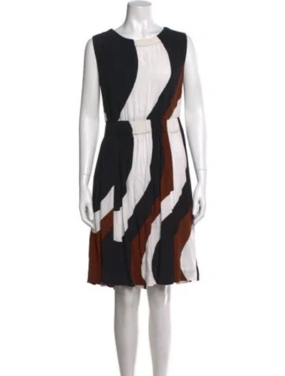 Pre-owned Kate Spade Printed Knee-length Dress In Neutral
