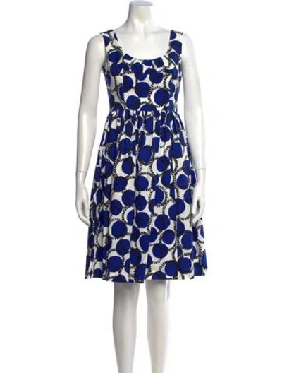 Pre-owned Kate Spade Printed Knee-length Dress W/ Tags In Blue