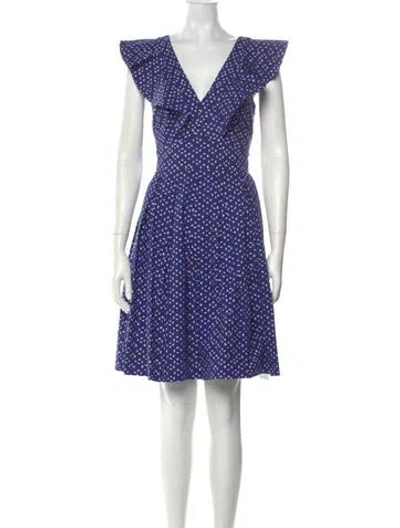 Pre-owned Kate Spade Printed Knee-length Dress W/ Tags In Blue