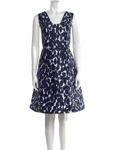 Pre-owned Kate Spade Printed Knee-length Dress In White