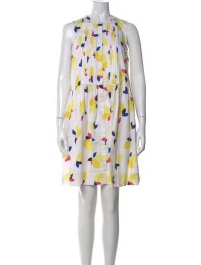 Pre-owned Kate Spade Printed Knee-length Dress In White