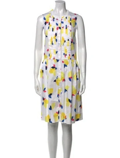 Pre-owned Kate Spade Printed Knee-length Dress In Yellow