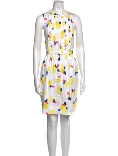 Pre-owned Kate Spade Printed Knee-length Dress In Yellow