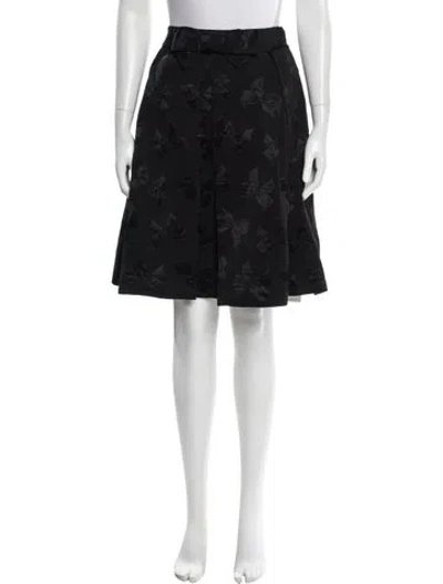 Pre-owned Kate Spade Printed Knee-length Skirt In Black