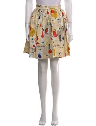 Pre-owned Kate Spade Printed Knee-length Skirt In Neutral