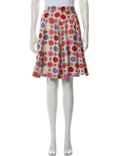 Pre-owned Kate Spade Printed Knee-length Skirt In Neutral