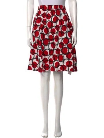 Pre-owned Kate Spade Printed Knee-length Skirt In Red