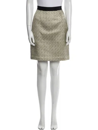 Pre-owned Kate Spade Printed Knee-length Skirt In White