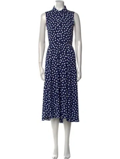 Pre-owned Kate Spade Printed Long Dress In Blue