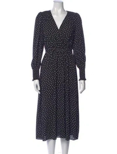 Pre-owned Kate Spade Printed Long Dress In Blue