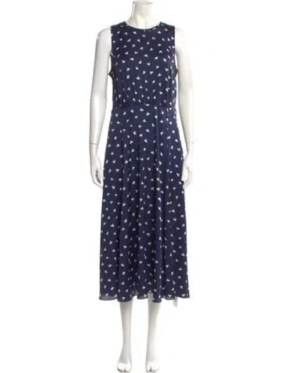 Pre-owned Kate Spade Printed Long Dress In Blue