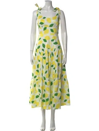 Pre-owned Kate Spade Printed Long Dress In Neutral