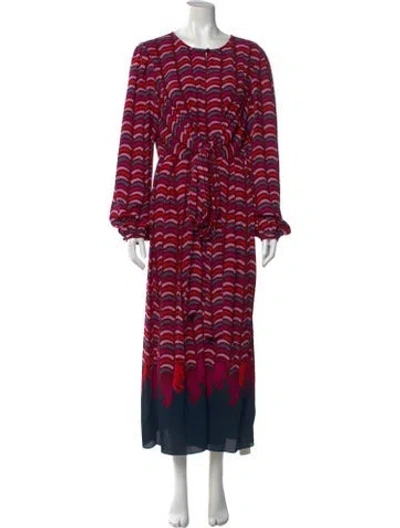 Pre-owned Kate Spade Printed Long Dress In Pink