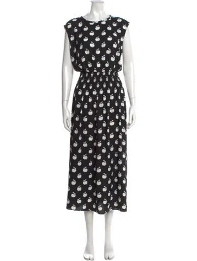 Pre-owned Kate Spade Printed Long Dress W/ Tags In Black