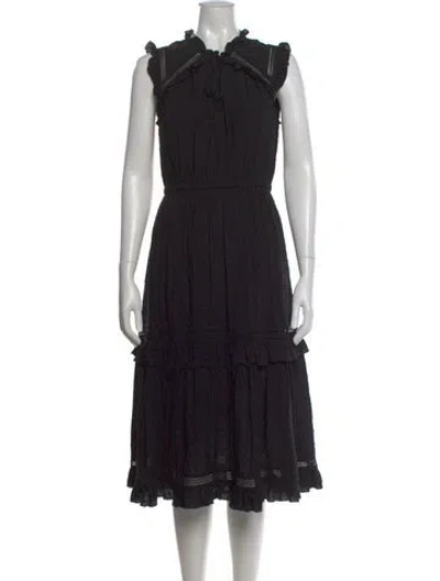 Pre-owned Kate Spade Printed Midi Length Dress In Black