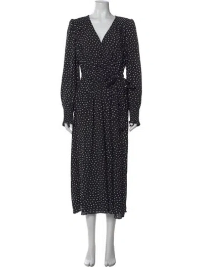 Pre-owned Kate Spade Printed Midi Length Dress In Black