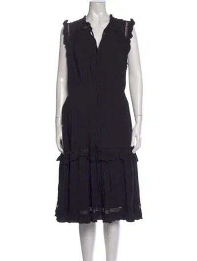 Pre-owned Kate Spade Printed Midi Length Dress In Black