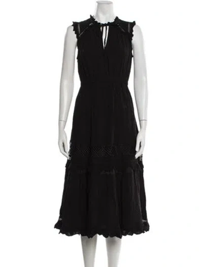 Pre-owned Kate Spade Printed Midi Length Dress In Black